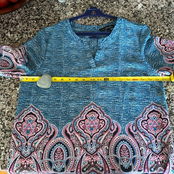 Ava Christine V-neck multicolored tunic  Sz M - Picture 12 of 14